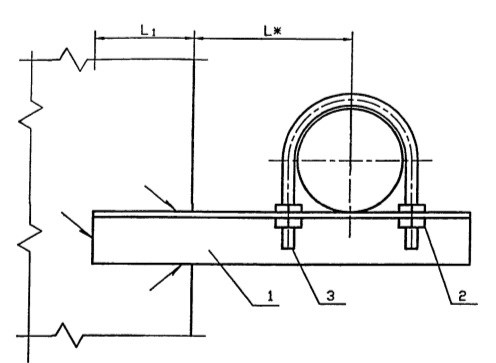 Крепление газопровода УКГ 2.00-01 серия 5.905-18.05(Ду50) 2345
