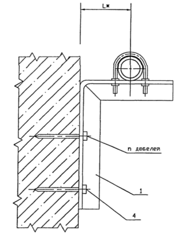 Крепление газопроводов к стене, Серия 5.905-18.05 УКГ 15.00 2359